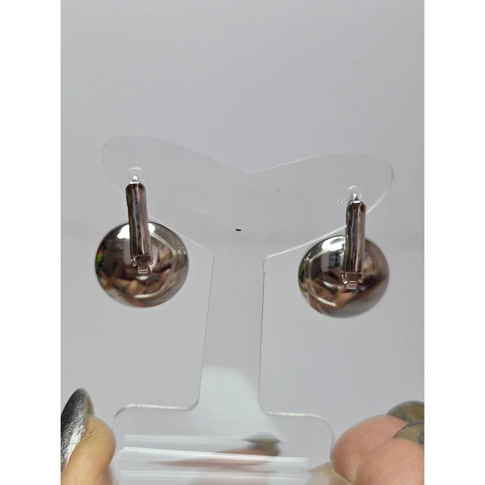 NEW SwarovskiElements Lt Siam/Red Round Leverback Earrings 15mmPlatinum Plated